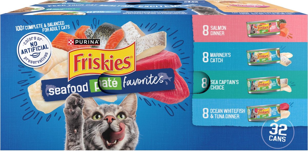 Purina Friskies Seafood Favorites Wet Cat Food Variety Pack, 5.5oz can