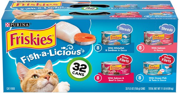 FRISKIES Fish A Licious Variety Pack Canned Cat Food 5.5 oz case