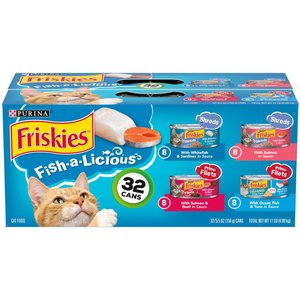 Friskies Fish-A-Licious Variety Pack Canned Cat Food, 5.5-oz, case of 32