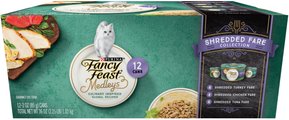 Fancy Feast Medleys Shredded Fare Collection Pack Canned Cat Food, 3-oz, case of 12
