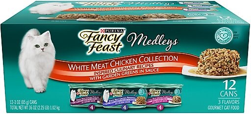 Fancy Feast Medleys White Meat Chicken Recipe Variety Collection Pack Canned Cat Food, 3-oz, case of 12