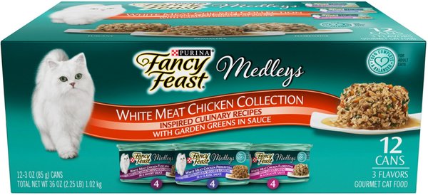 Fancy Feast Medleys White Meat Chicken Recipe Variety Collection Pack Canned Cat Food, 3-oz, case of 12 slide 1 of 12