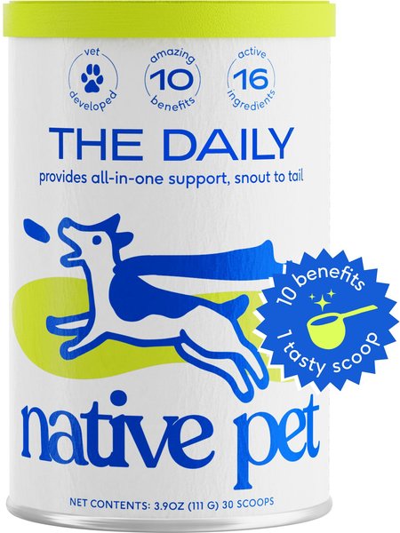 Native Pet The Daily Super Supplement for Dogs for Mobility, Energy, Gut, Skin & Coat, 3.9-oz can slide 1 of 6