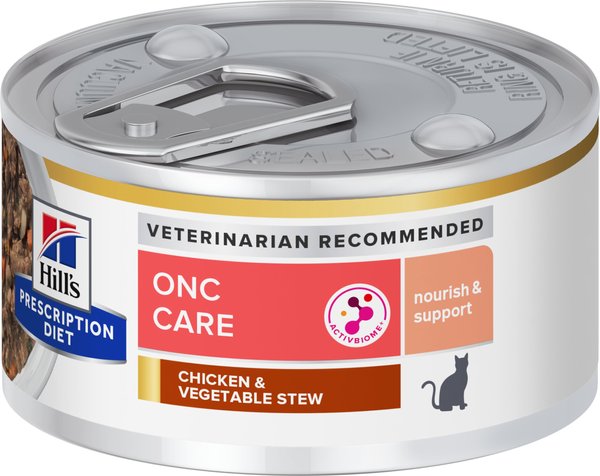 Hill's Prescription Diet ONC Care Chicken & Vegetable Stew Wet Cat Food, 2.9-oz can, case of 24 slide 1 of 9