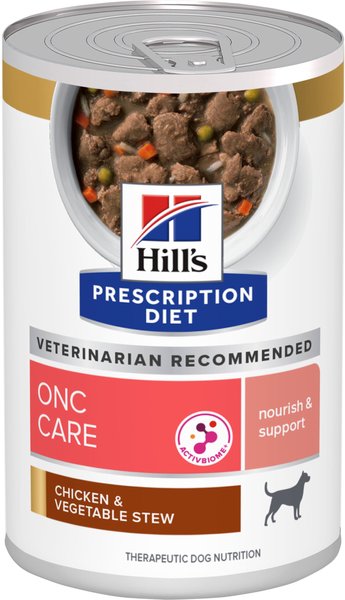 Hill's Prescription Diet ONC Care Chicken & Vegetable Stew Wet Dog Food, 12.5-oz can, case of 12 slide 1 of 9