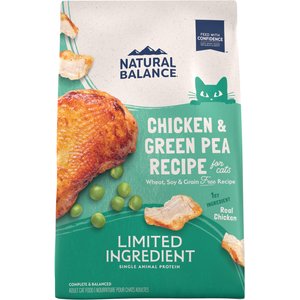 Natural Balance L.I.D. Limited Ingredient Diets Green Pea & Chicken Formula Grain-Free Dry Cat Food, 15-lb bag