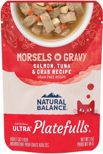 Natural Balance Platefulls Tuna & Beef Formula in Gravy Grain-Free Cat Food Pouches