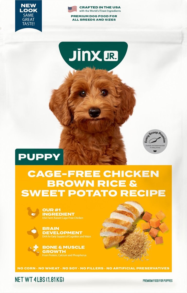 JINX Jr Whole Grain Chicken Recipe Natural Dry Puppy Food, 4lb bag