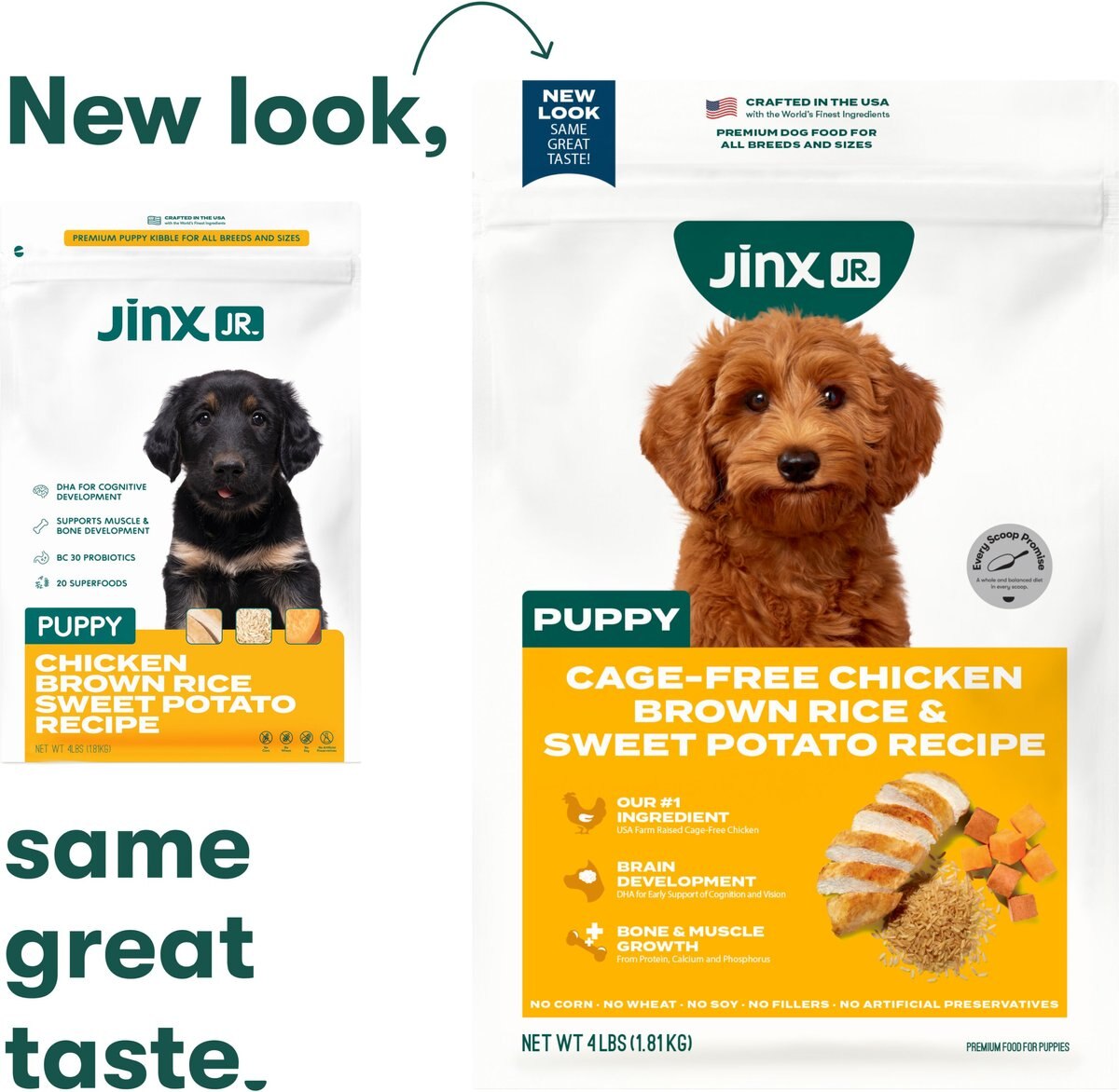 JINX Jr Whole Grain Chicken Recipe Natural Dry Puppy Food, 4lb bag