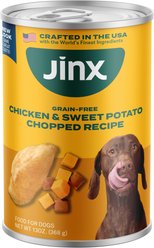 Jinx Chicken & Sweet Potato Chopped Recipe Grain-Free Wet Dog Food, 13-oz can, case of 12
