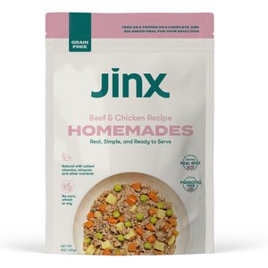 Jinx Beef & Chicken Homestyle Grain-Free Wet Dog Food, 9-oz pouch, case of 12