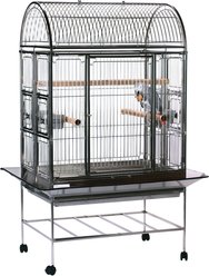 Featherland Paradise Folding Stainless Steel Chapel Bird Cage, Silver
