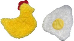 Piggy Poo and Crew Chicken & Egg Paper Crinkle Squeaker Toys Farm Toy, Medium