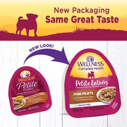 Wellness Petite Entrees Mini-Filets with Roasted Beef, Carrots & Red Peppers in Gravy Grain-Free Wet Dog Food, 3-oz, case of 24 slide 2 of 7