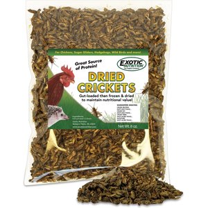 Exotic Nutrition Dried Crickets Small Pet Treats, 8-oz bag