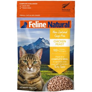 Feline Natural Chicken Grain-Free Freeze-Dried Cat Food, 11-oz bag