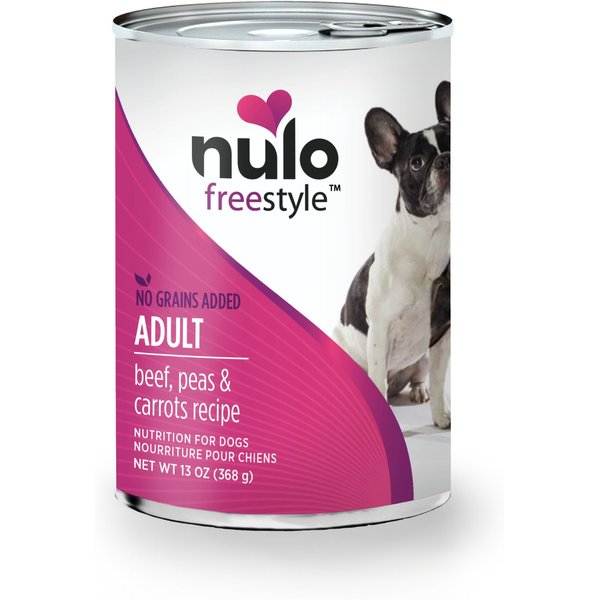 NULO Freestyle Beef, Peas & Carrot Recipe GrainFree Canned Dog Food, 13oz, case of 12