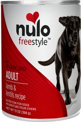 Nulo Freestyle Lamb & Lentils Recipe Grain-Free Canned Dog Food, 13-oz, case of 12