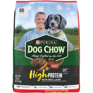 Dog Chow High Protein Recipe with Real Lamb & Beef Flavor Dry Dog Food, 18-lb bag