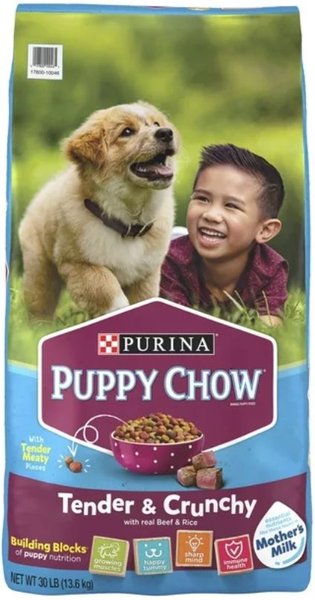 PUPPY CHOW Tender & Crunchy with Real Beef Dry Dog Food, 30-lb bag 