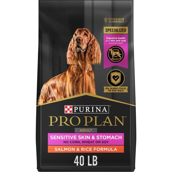 PURINA PRO PLAN Adult Sensitive Skin & Stomach Salmon & Rice Formula ...