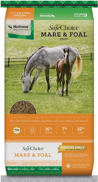 Nutrena SafeChoice Mare & Foal Pellet Horse Feed, 50-lb bag slide 1 of 9