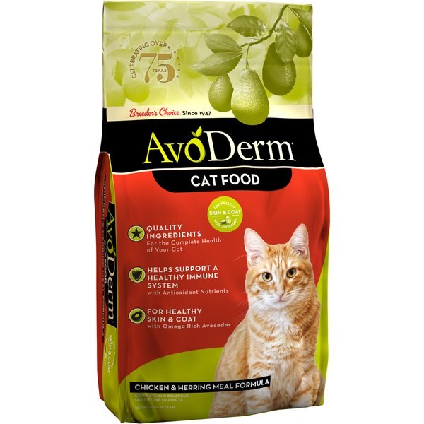 AVODERM Natural Chicken & Herring Meal Formula Adult Dry Cat Food, 6lb bag