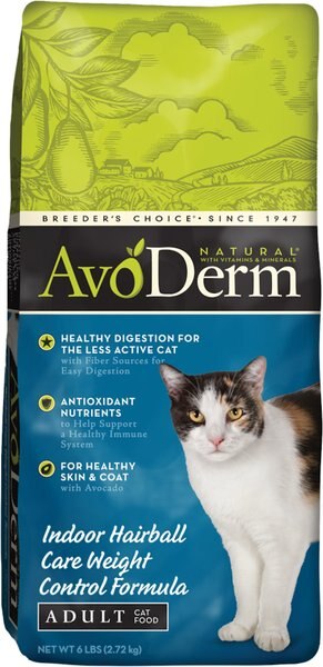 AVODERM Natural Indoor Weight Control Formula with Hairball Relief