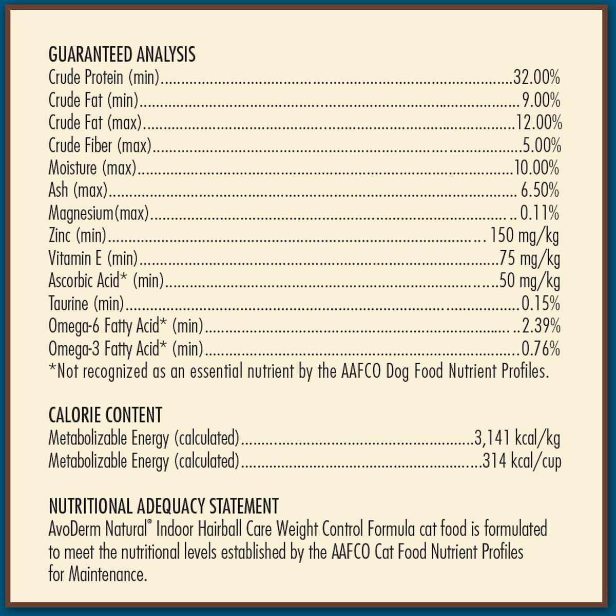 avoderm natural indoor weight control formula