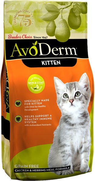 AvoDerm Natural Kitten Chicken & Herring Meal Formula Dry Cat Food, 6-lb bag slide 1 of 7