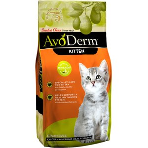 AvoDerm Natural Kitten Chicken & Herring Meal Formula Dry Cat Food, 6-lb bag
