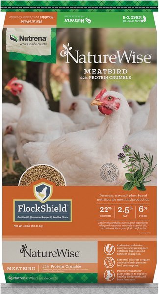 NUTRENA NatureWise Meat Bird 22% CR Farm Feed, 40-lb bag - Chewy.com