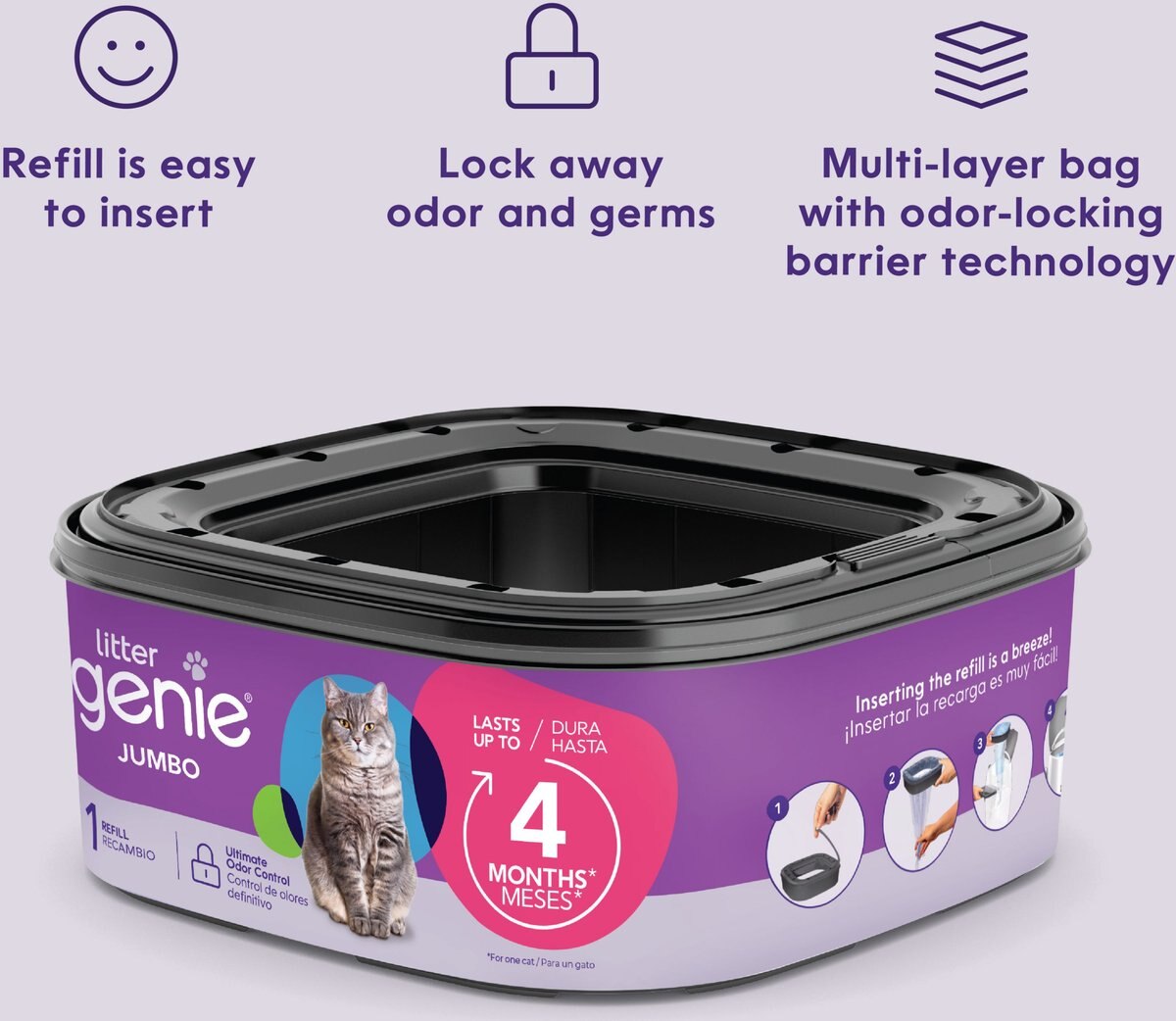 LITTER GENIE Jumbo Refill, 28ft 6 count