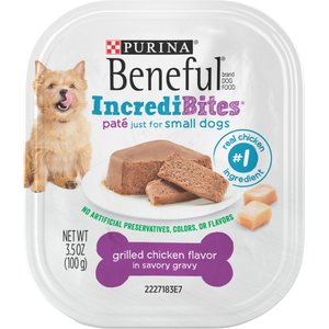 Purina Beneful IncrediBites Grilled Chicken Flavor in a Savory Gravy Pate Small Wet Dog Food, 3.5-oz can, case of 12