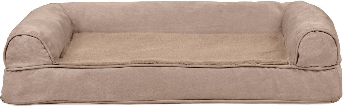 Dog Bed King USA Sherpa & Suede Orthopedic Sofa Dog & Cat Bed