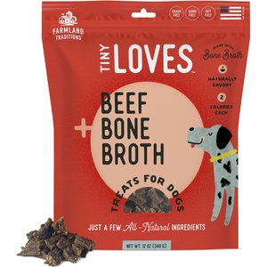 Farmland Traditions Tiny Loves Beef with Bone Broth Flavored Jerky Dog Treats, 5-oz pouch, 1 count