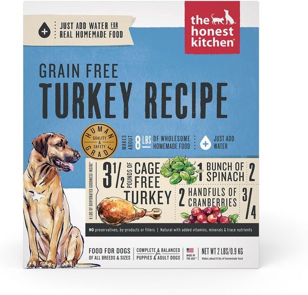 The Honest Kitchen Turkey Recipe Grain-Free Dehydrated Dog Food, 2-lb box slide 1 of 11