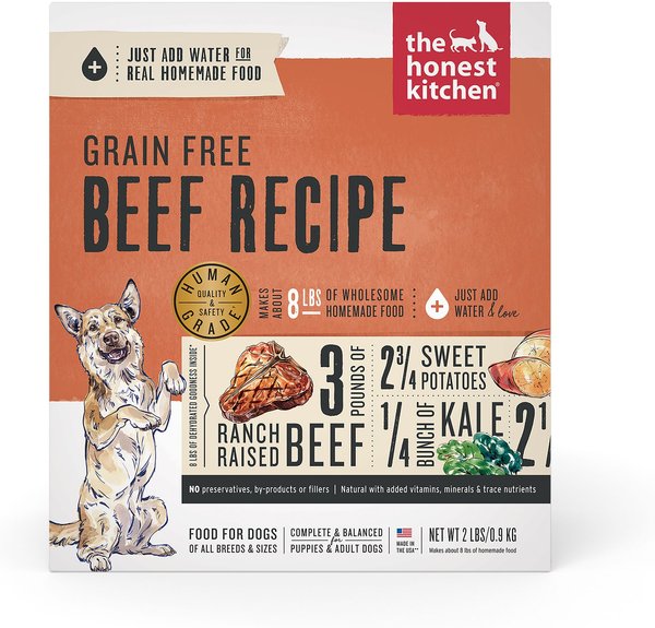 The Honest Kitchen Beef Recipe Grain-Free Dehydrated Dog Food, 2-lb box slide 1 of 11