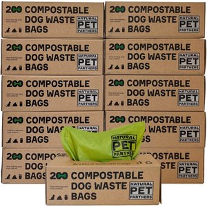 Natural Pet Partners Commercial Compostable Bulk Roll Dog Waste Bags, 10 Rolls, 2000 count