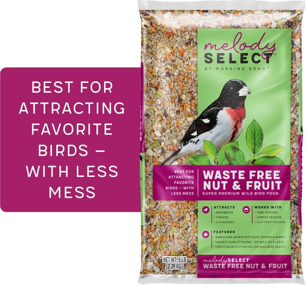 Melody Select Waste Free Nut & Fruit Bird Food, 5-lb bag slide 1 of 9