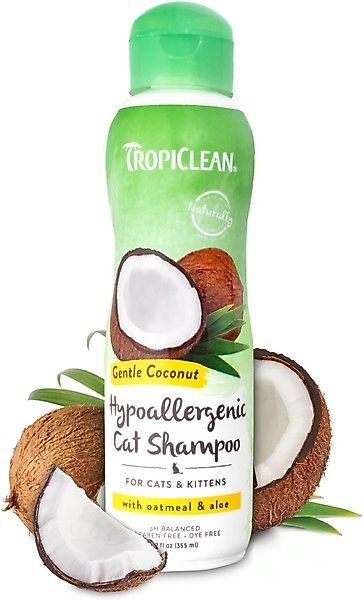 TropiClean Gentle Coconut Hypoallergenic Cat Shampoo, 12-oz bottle slide 1 of 8