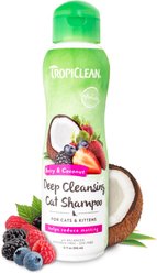 TropiClean Berry & Coconut Deep Cleansing Cat Shampoo, 12-oz bottle