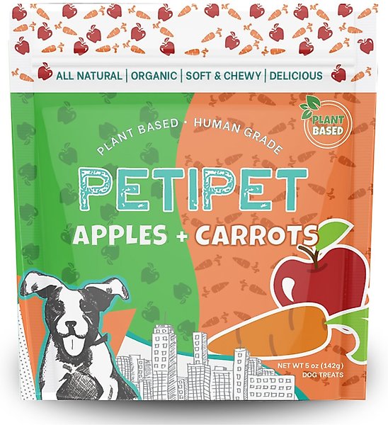 PETIPET Apples + Carrots Bites Soft & Chewy Dog Treats, 5oz bag