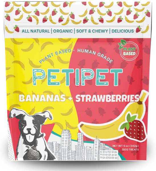 PETIPET Bananas + Strawberries Bites Soft & Chewy Dog treats, 5-oz bag