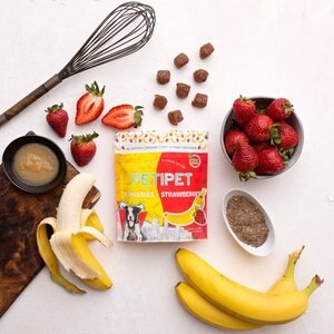 PETIPET Bananas + Strawberries Bites Soft & Chewy Dog treats, 5-oz bag