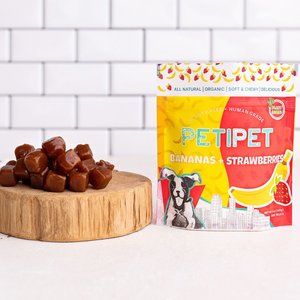 PETIPET Bananas + Strawberries Bites Soft & Chewy Dog treats, 5-oz bag