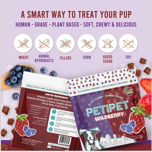 PETIPET Wildberry Bites Soft & Chewy Dog Treats, 5-oz bag