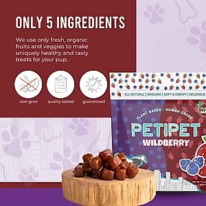 PETIPET Wildberry Bites Soft & Chewy Dog Treats, 5-oz bag