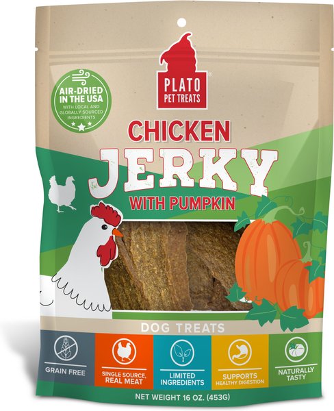 Plato Chicken Jerky with Pumpkin Dog Treat