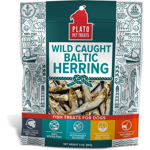 PLATO Baltic Herring Dog & Cat Treat, 3oz bag